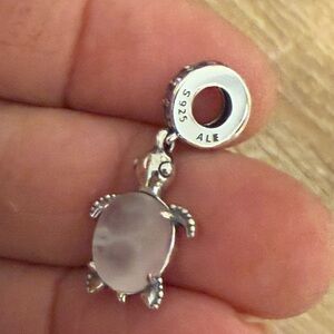 Silver Turtle Charm Pendant